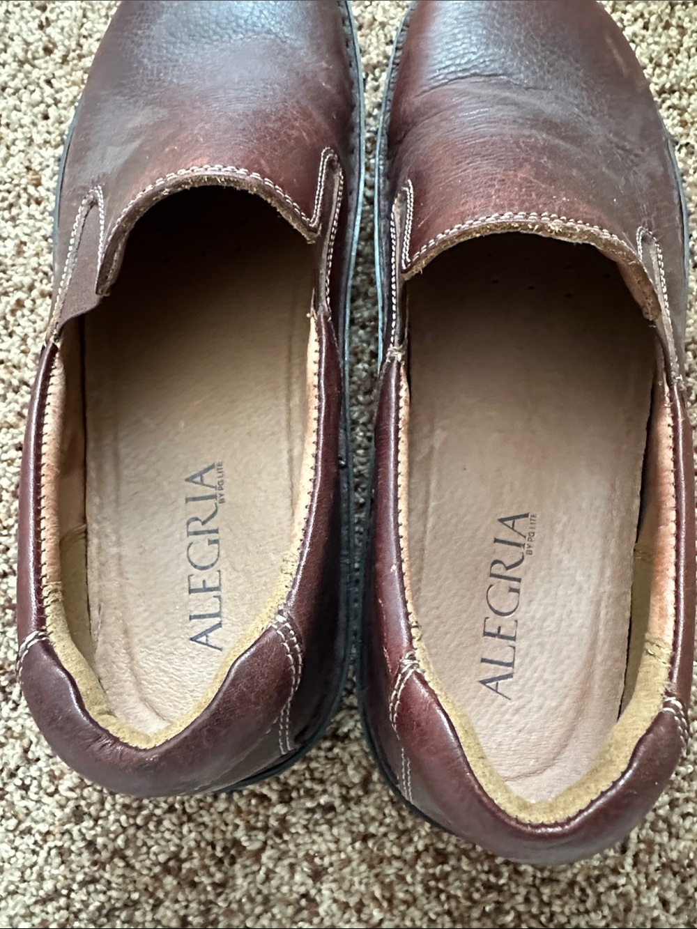 Alegria Men's Slip-On Leather Loafers in Brown - Picture 2 of 4